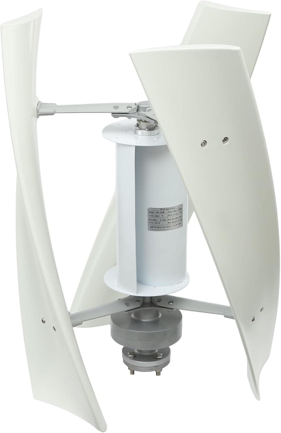 Wind Turbine Generator, 4 Blades Vertical Wind Turbine Generator Wind Power Turbine Generator Kit with Controller, 500W Vertical Axis Wind Turbine Generator for Home Boat Cabin