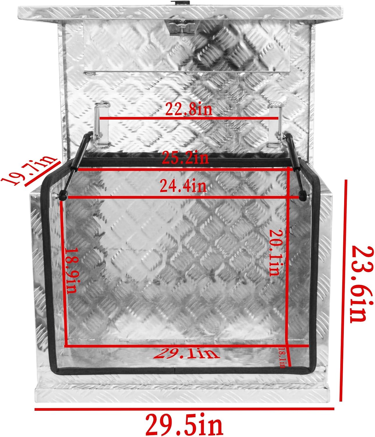 29.5x19.7x23.6 Inch Aluminium Generator Toolbox Heavy Duty Generator Storage Box Fully Sealed with Lock and Keys suitable for RV Garage