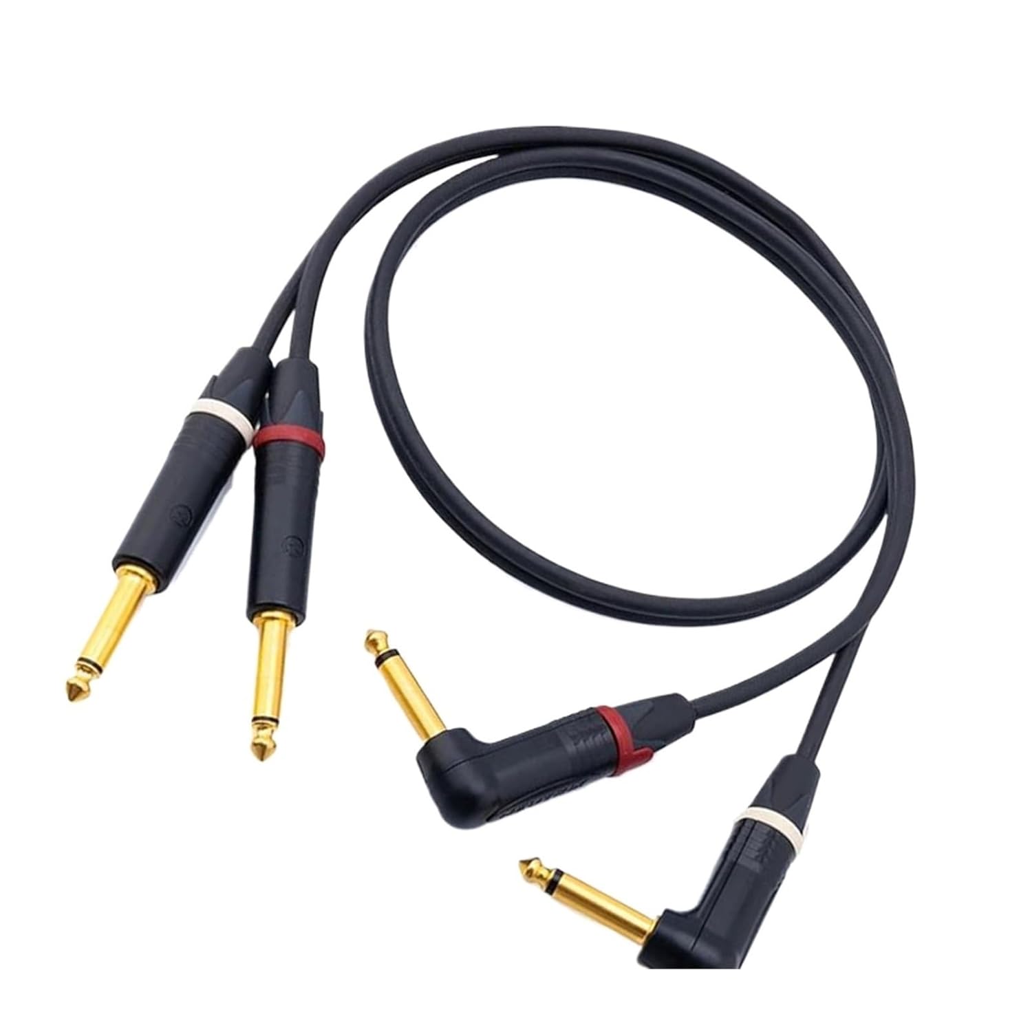 Pro Audio Cable TS Cable 6.5mm Jack Male to Male Cable for Guitar Electric Piano Mixer Stereo Amplifier Speaker(L-R,5m)