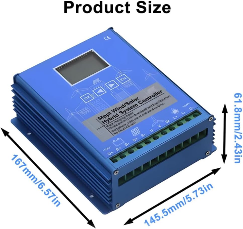24V,HYZHANHONG 3000W Double MPPT Wind Energy Hybrid System Charge Solar Controller 12V 24V 48V Auto Regulator Home Use Windmill Generator