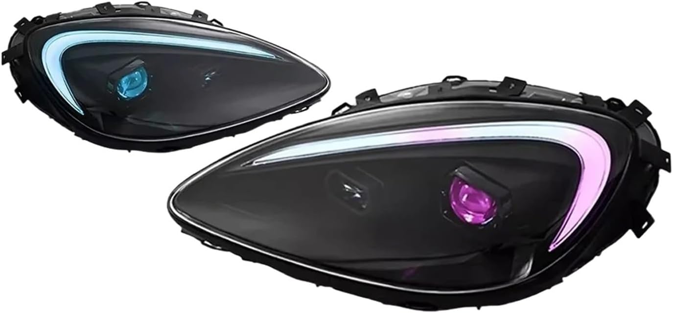 Car Lights Compatible For Corvette C6 RGB 2005-2013 Headlight LED Projetor Head Lamp Daytime Running Light Automotive Accessories(Halogen Right a)