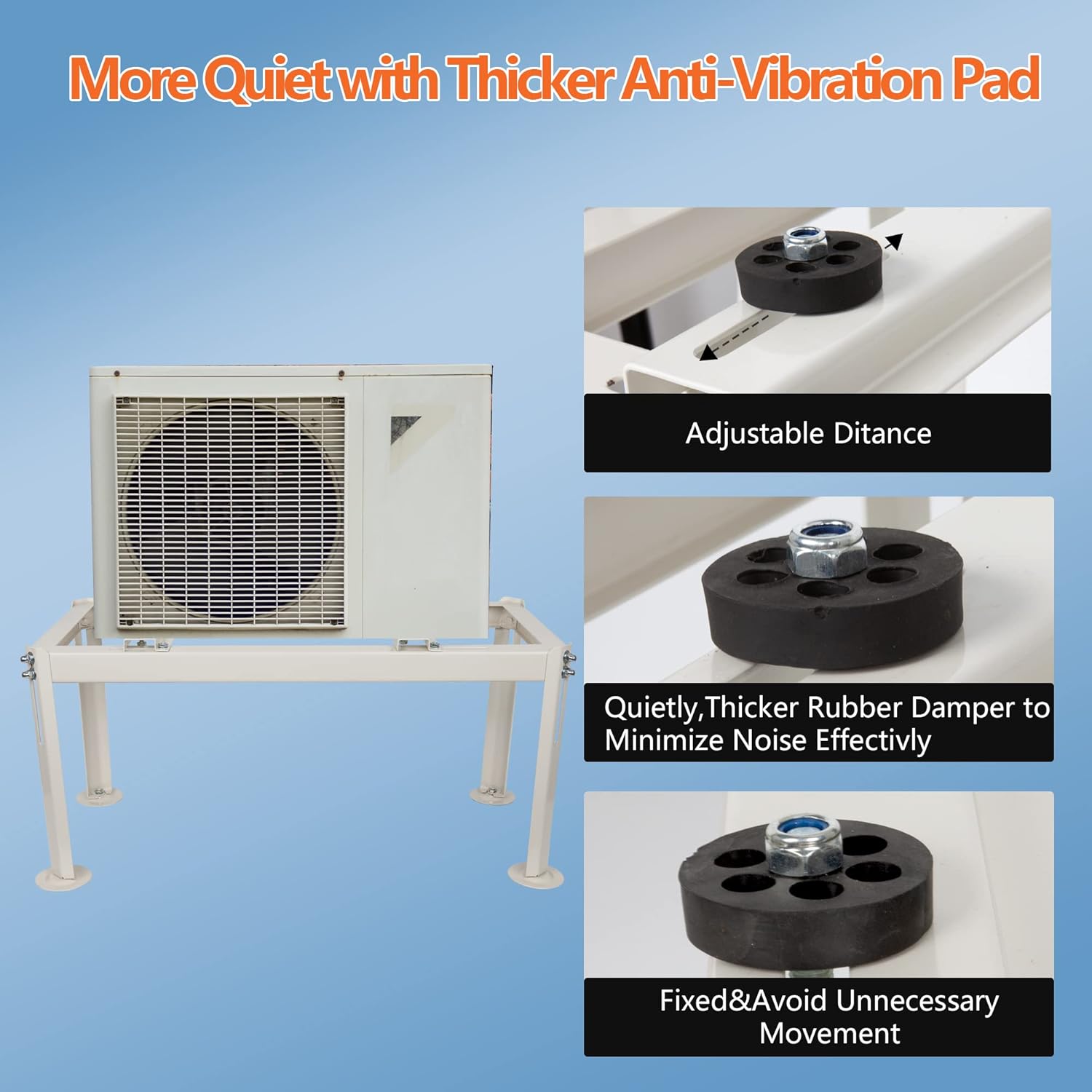 WeCooper Mini Split Ground Stand,Heavy-Duty Condenser Stand for9000-36000BTU,Mini Split AC Bracket for Ductless Air Conditioners Heat Pump System