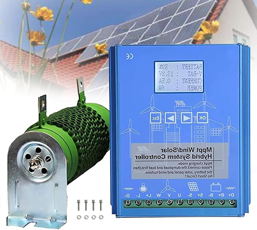 15000W Off Grid Hybrid Wind Solar Controller with Unloader Auto 12V/24V/48V MPPT Wind Turbine Generator Charge Controller for Home, Boat, Street Light