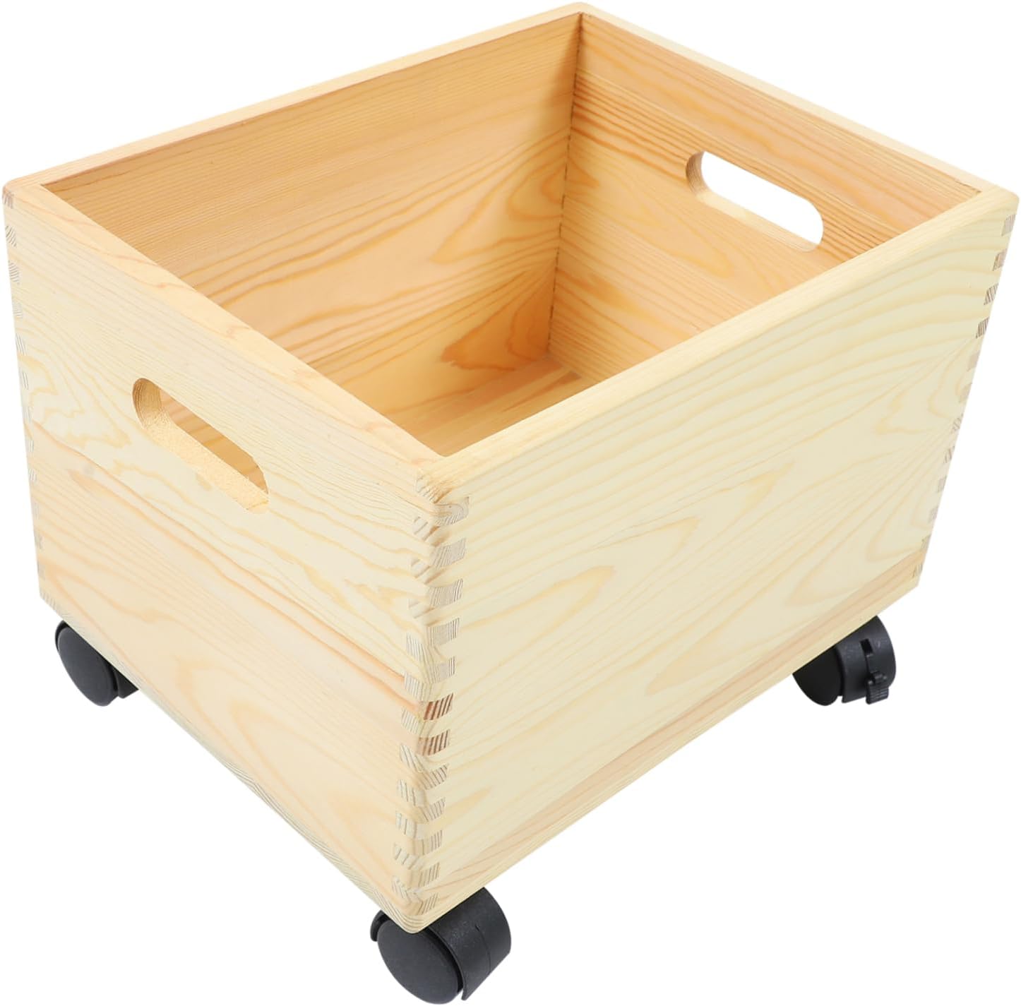 1pc Large Capacity Wooden Storage Box Wheels for Easy Organization of Toys and Household Items Practical Sundries Organizer for Home Use