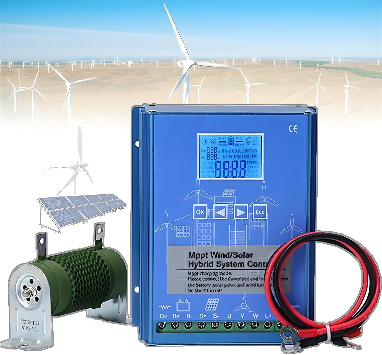 Wind Turbine Solar Hybrid MPPT Charge Boost Controller，Wind Solar Hybrid Controller, 15000W Wind and Solar Hybrid Charge Controller，for Home, Boat, Street Light 48V