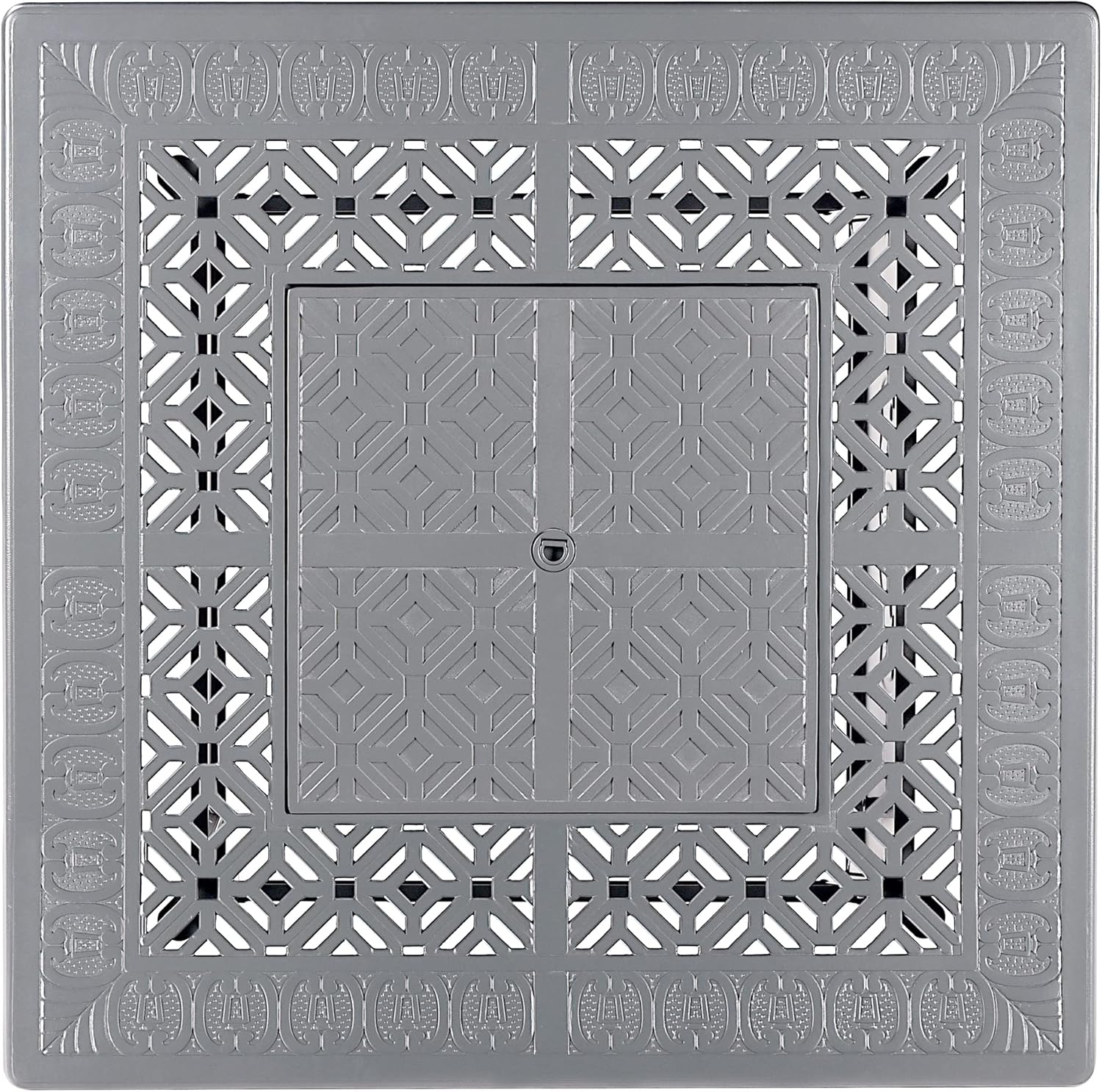 Square 42 in. x 42 in. Aluminum Propane Fire Pit Table with Glass Beads, Two Covers, Lid, 57,000 BTUs in White Finish