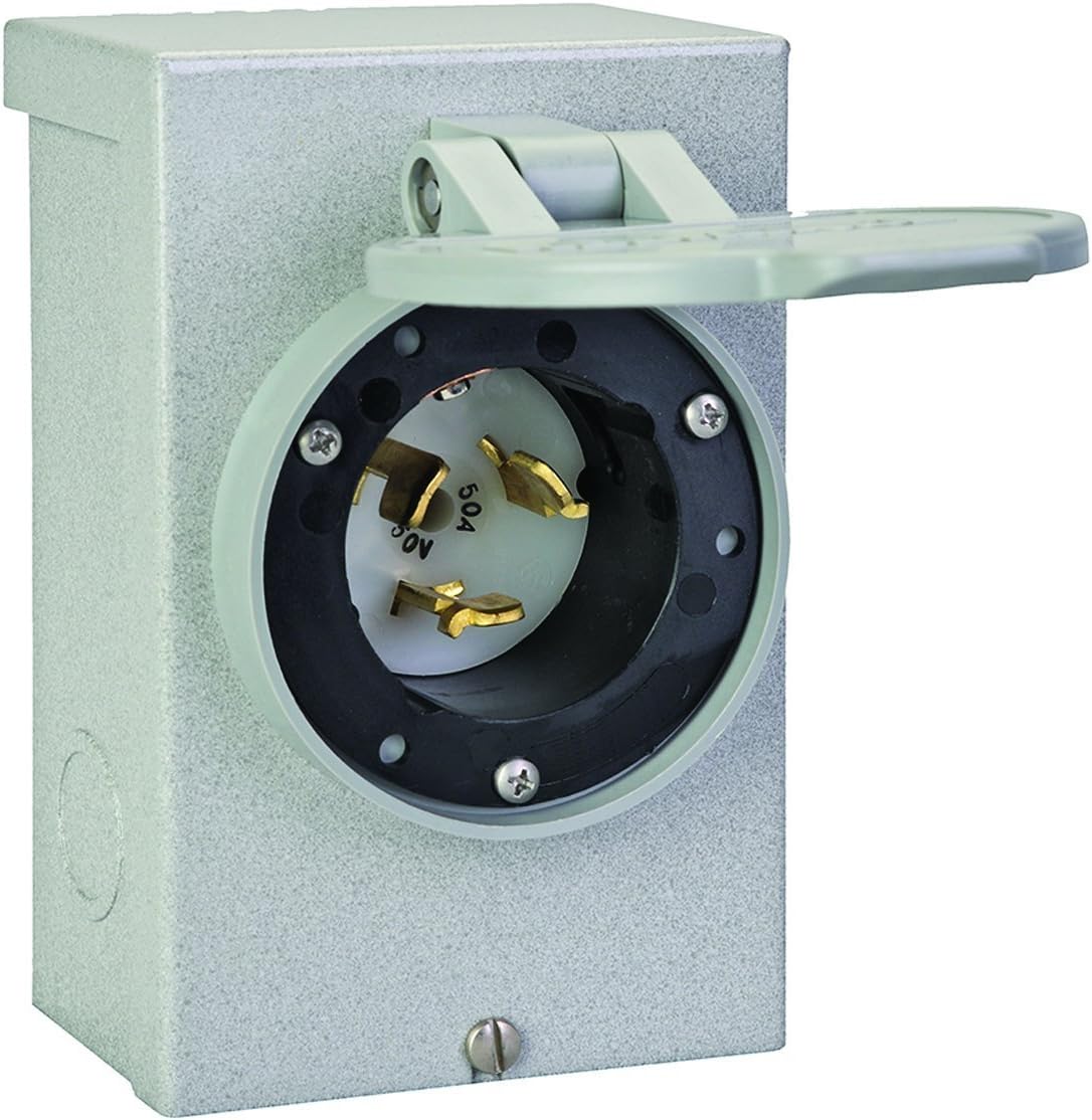 Conntek 1450SS2-25 50 Amp Generator Power Cord (25 Feet) + Reliance Controls PB50 50-Amp NEMA 3R Power Inlet Box