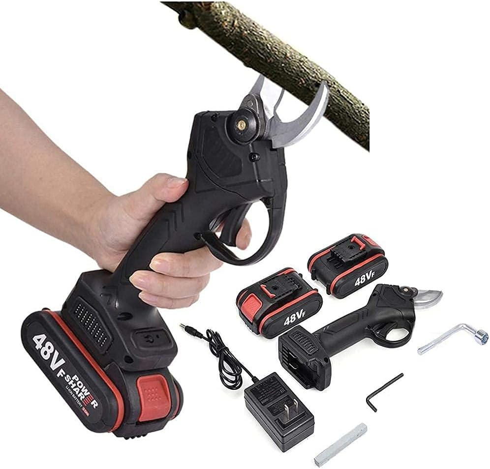 Electric Pruning Shears Cordless Battery Powered Tree Bushes Trimmers 21V 30Mm Cutting Diameter-Pruning Shear