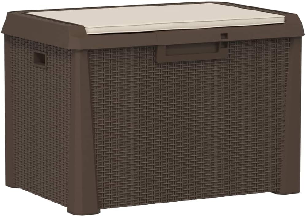 vidaXL Garden Storage Box Brown Polypropylene (PP) Large
