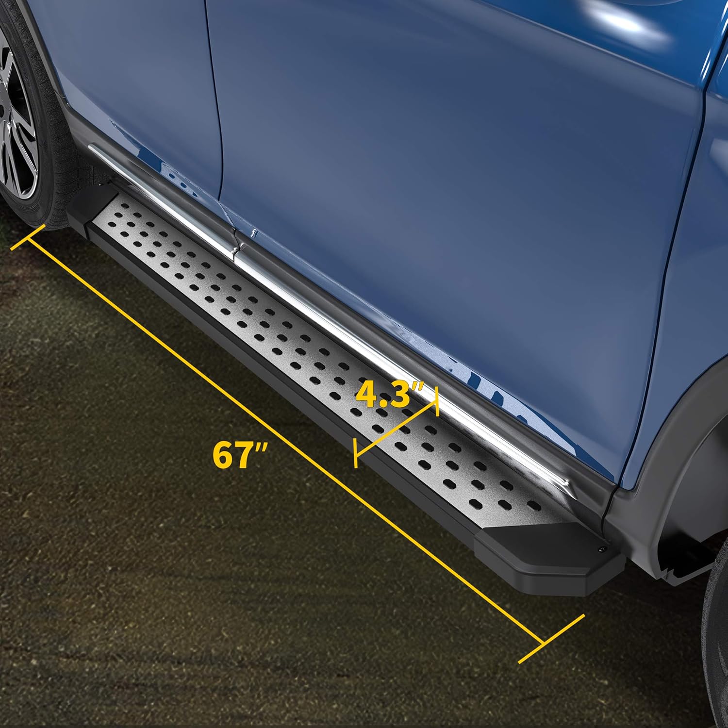 AUTOSAVER88 Running Boards Compatible with 2016-2022 Honda Pilot SUV Aluminum Side Step Nerf Bars Step Rails Sport Utility 4-Door Truck Pickup Rock Panel Off Road Exterior Accessories, Black