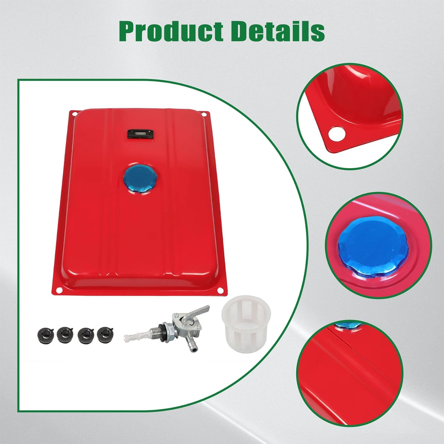 6500W Red 6.6 Gallon Generator Fuel Tank Replacement for 25 Liters EC6500 and More Other Genereators