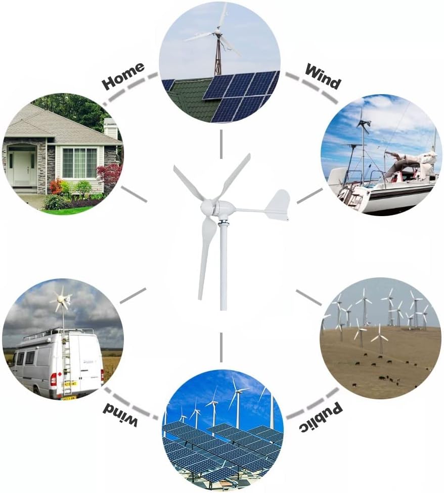 Wind Turbine Generator Kit, Wind Turbine Generator 2000w 48V 24V 12V Wind Mill Wind Generat Kit Free Energy Altern With Mppt Controller For Home Use for Hybrid Solar Wind System(With MPPT controller,2
