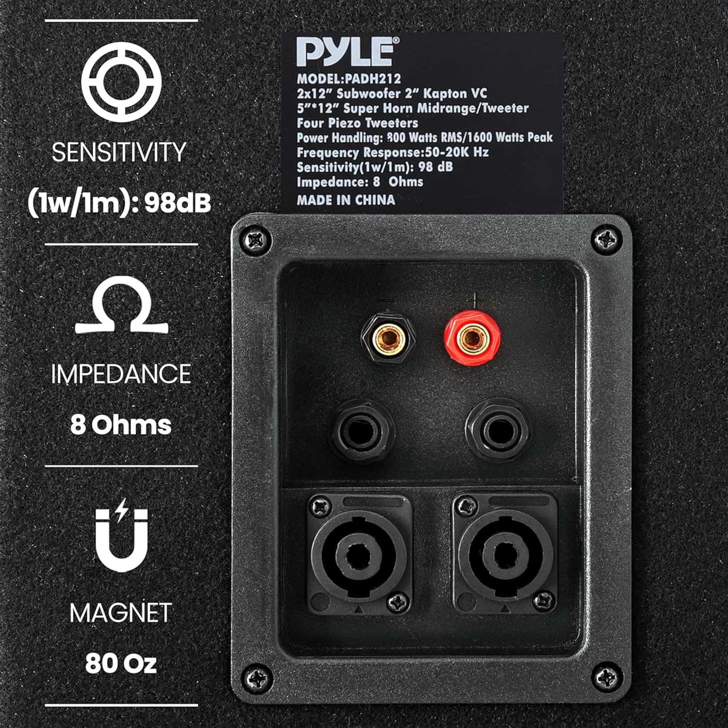 Pyle Portable Cabinet PA Speaker System - 1600 Watt Outdoor Stereo Sound Speakers w/ Dual 12