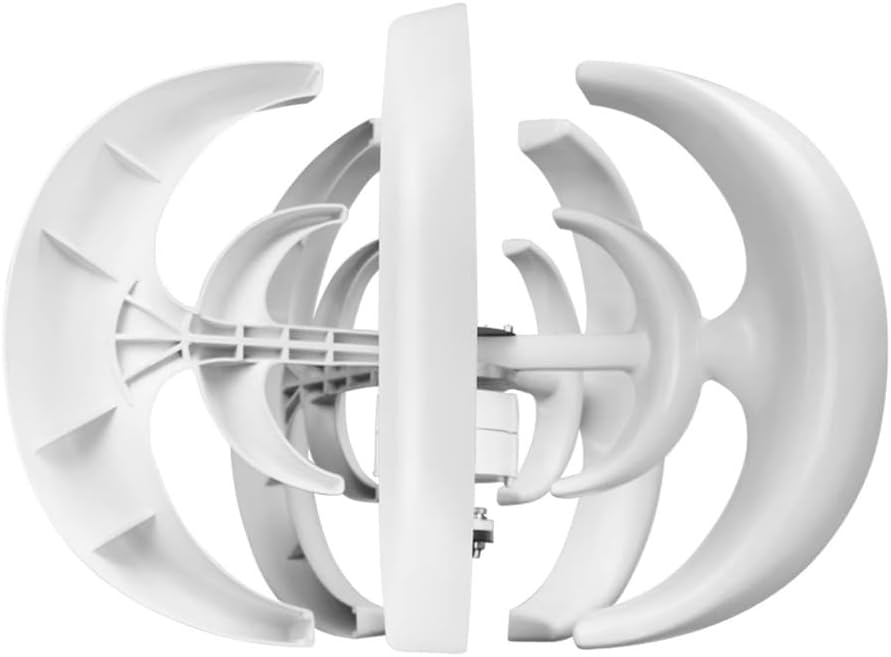 12V,HYZHANHONG 5 Blades Vertical Axis Wind Turbine Generator Kit,3000W 12V/24V/48V/220V Lantern Type Wind Turbine Free Energy Windmill Home Permanent Magnet Generator(White)