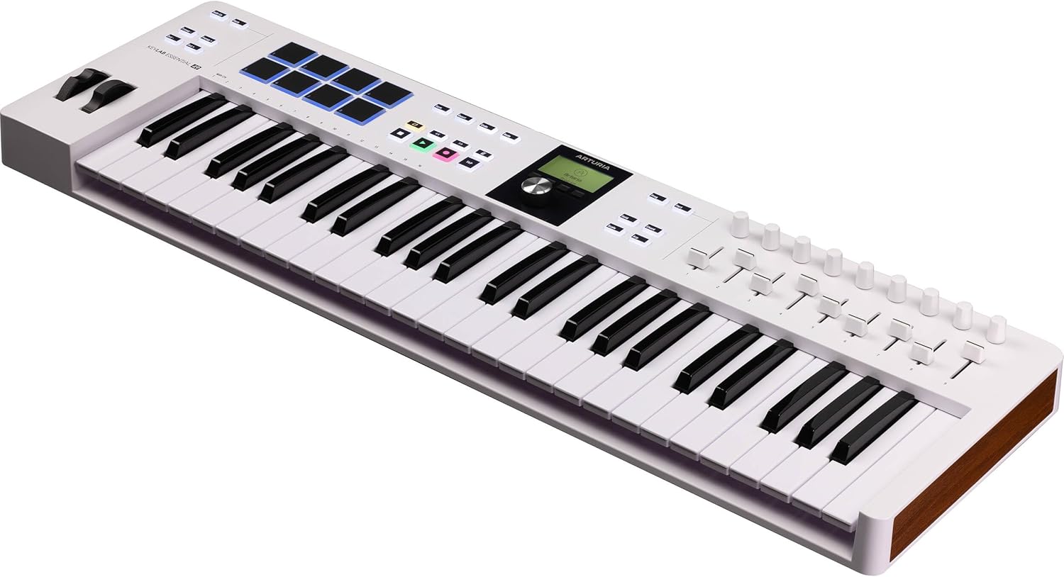 Arturia KeyLab Essential mk3 49-Key Universal MIDI Controller and Software | White with 6ft MIDI Cable & Cleaning Cloth (3 Items)