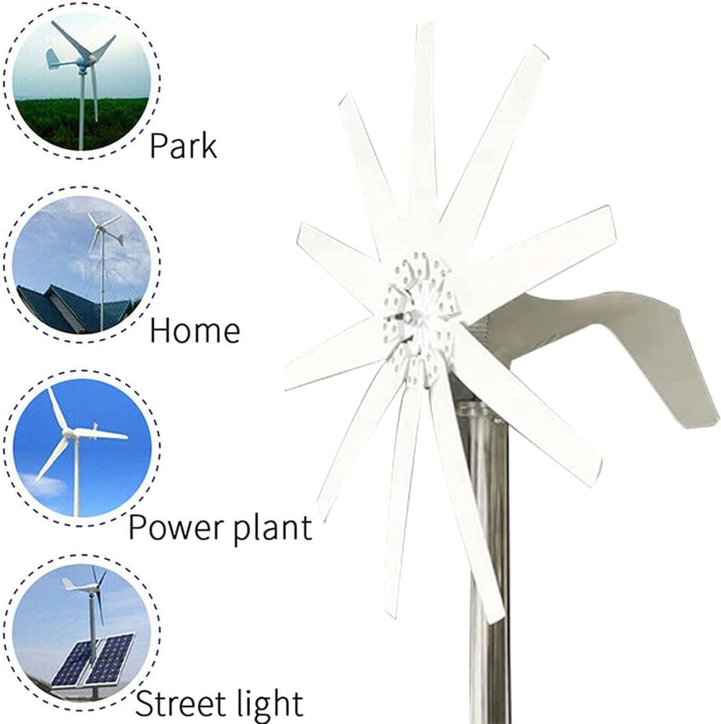 LiuSj JUnSt 10000W Wind Turbine Generator 10 Blades Free Energy Windmill 12V -220V Wind Power with Controller for Home Outdoor Camping Use
