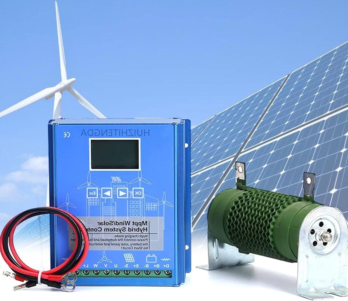 Wind Solar Hybrid Charge Controller, 2000W/4000W/6000W/8000W/10000W Wind Solar Panel,with LCD Screen for Off Grid MPPT Wind Turbine Solar Charge Controller 12V-4000W