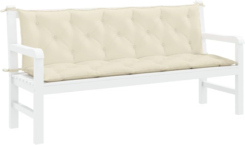 Garden Bench Cushions 2pcs Cream White 70.9