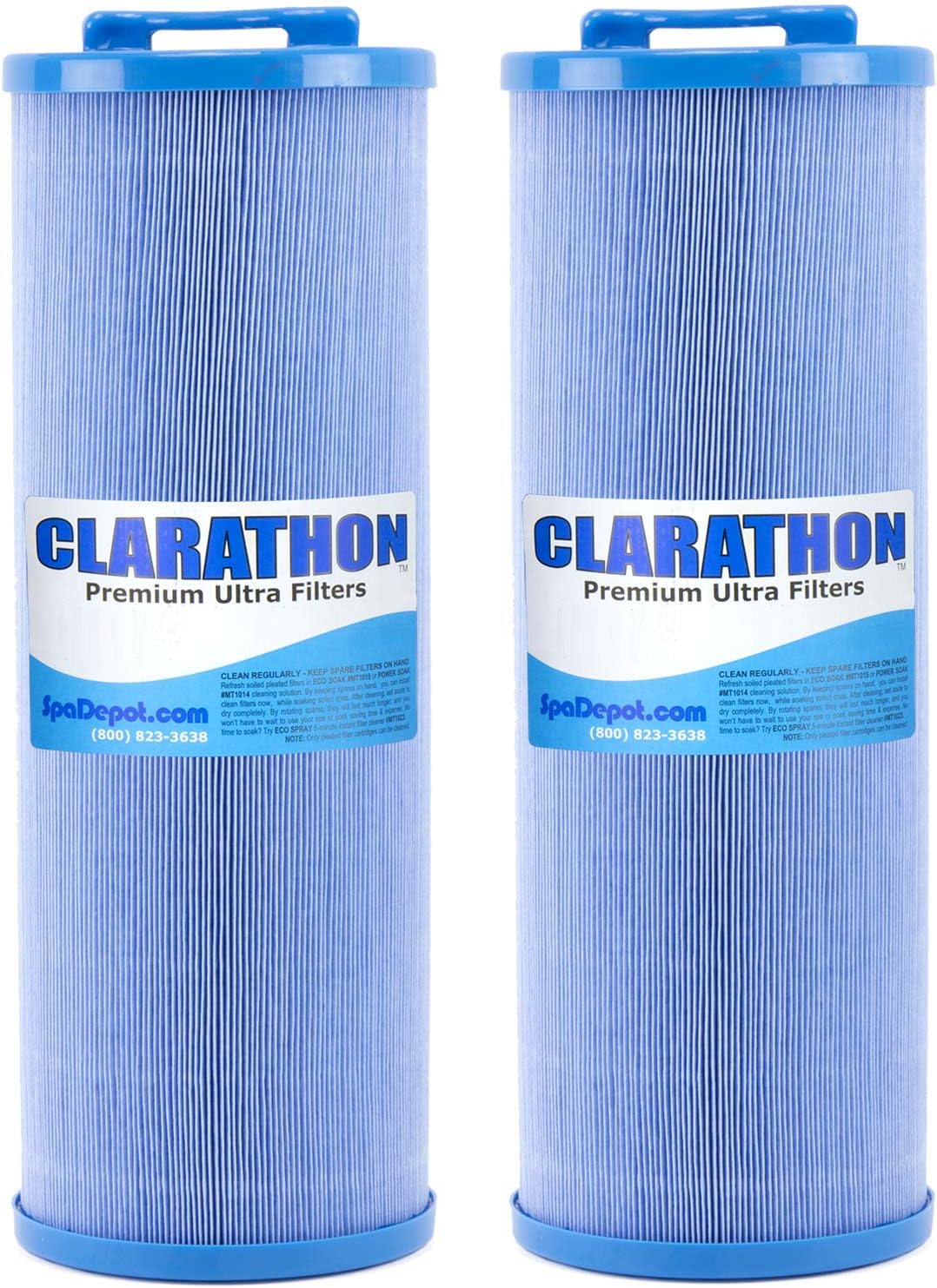 Clarathon 2-Pack Blue Media Hot Tub Spa Filter Replacement for Unicel 4CH-949RA Pleatco PWW50L-M Filbur FC-0172M FC0172M Waterway 817-4050