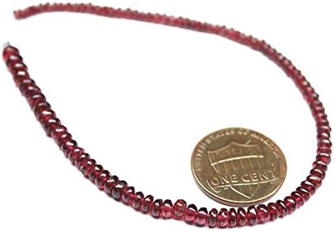 13 inch natural beads strand of 2mm smooth rondelle red spinel gemstone beads for DIY jewelry - necklace, bracelet, earring, ring.
