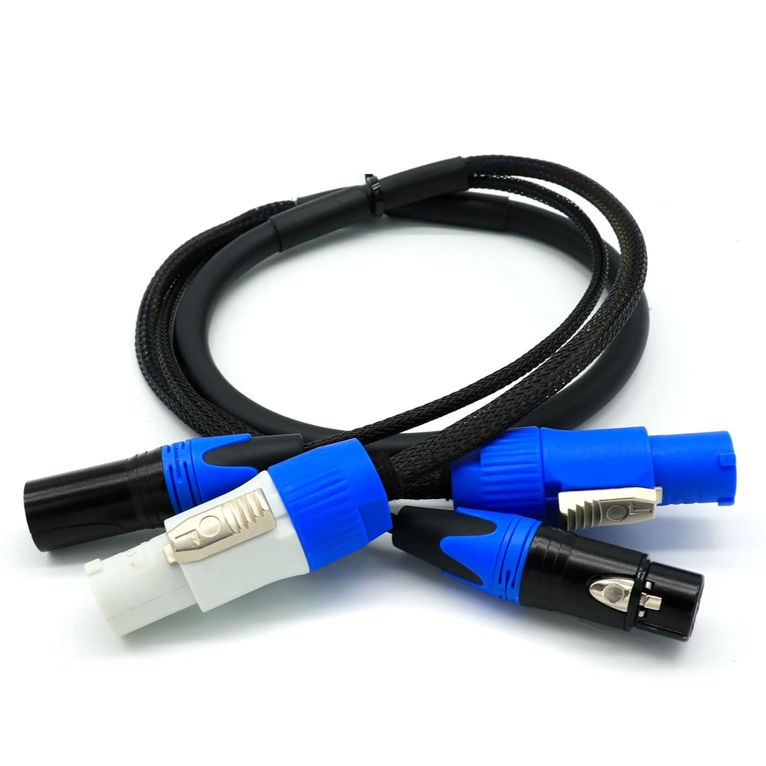 3 pin DMX and Power Combine XLR Powercon Combo Cable for Stage Lighting 1m 2m 3m 5m(5 Meters)
