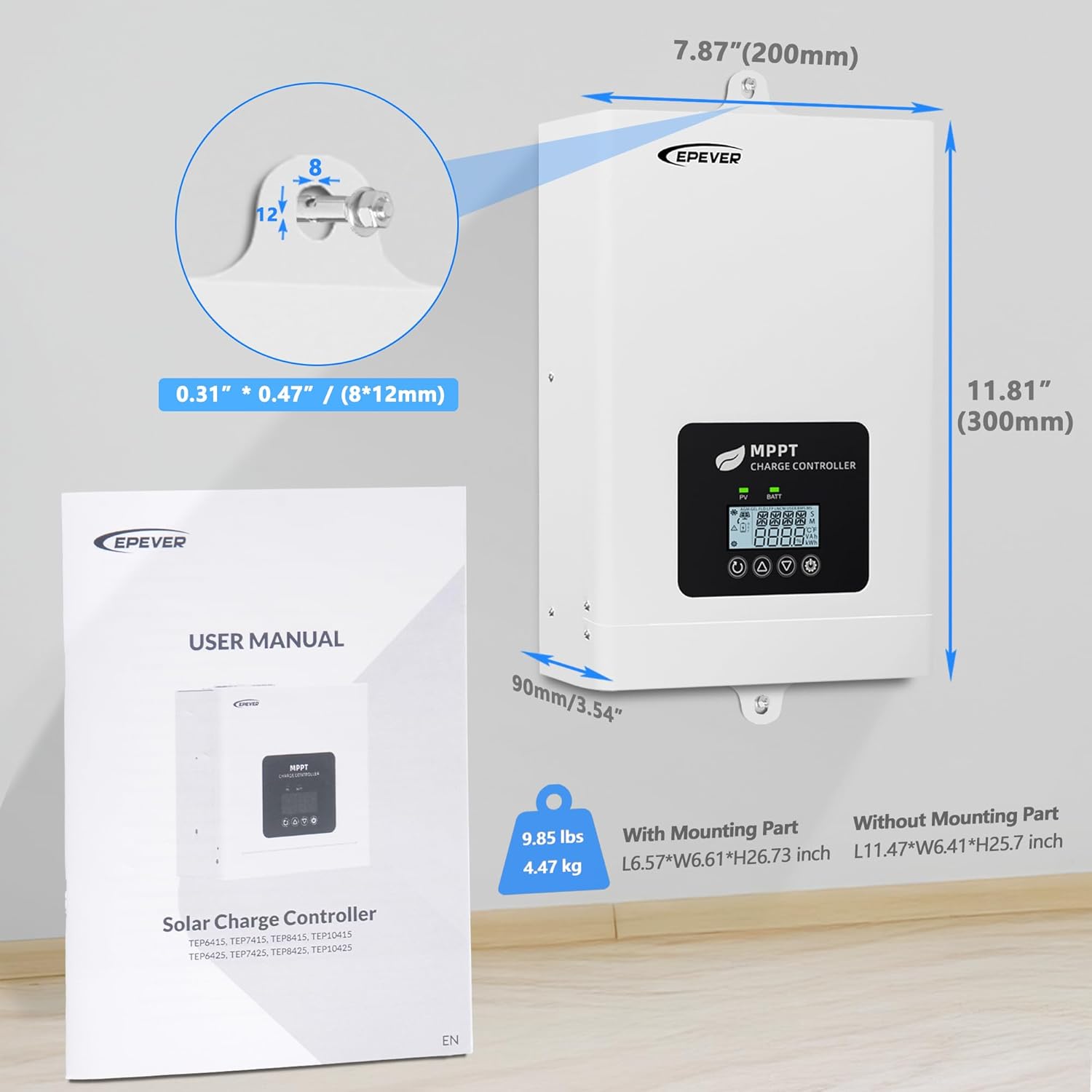 Epever 80A Mppt Solar Charge Controller TEP Series 12v/24v/48v Battery System Max PV 150V Works with Lifepo4 Batteries