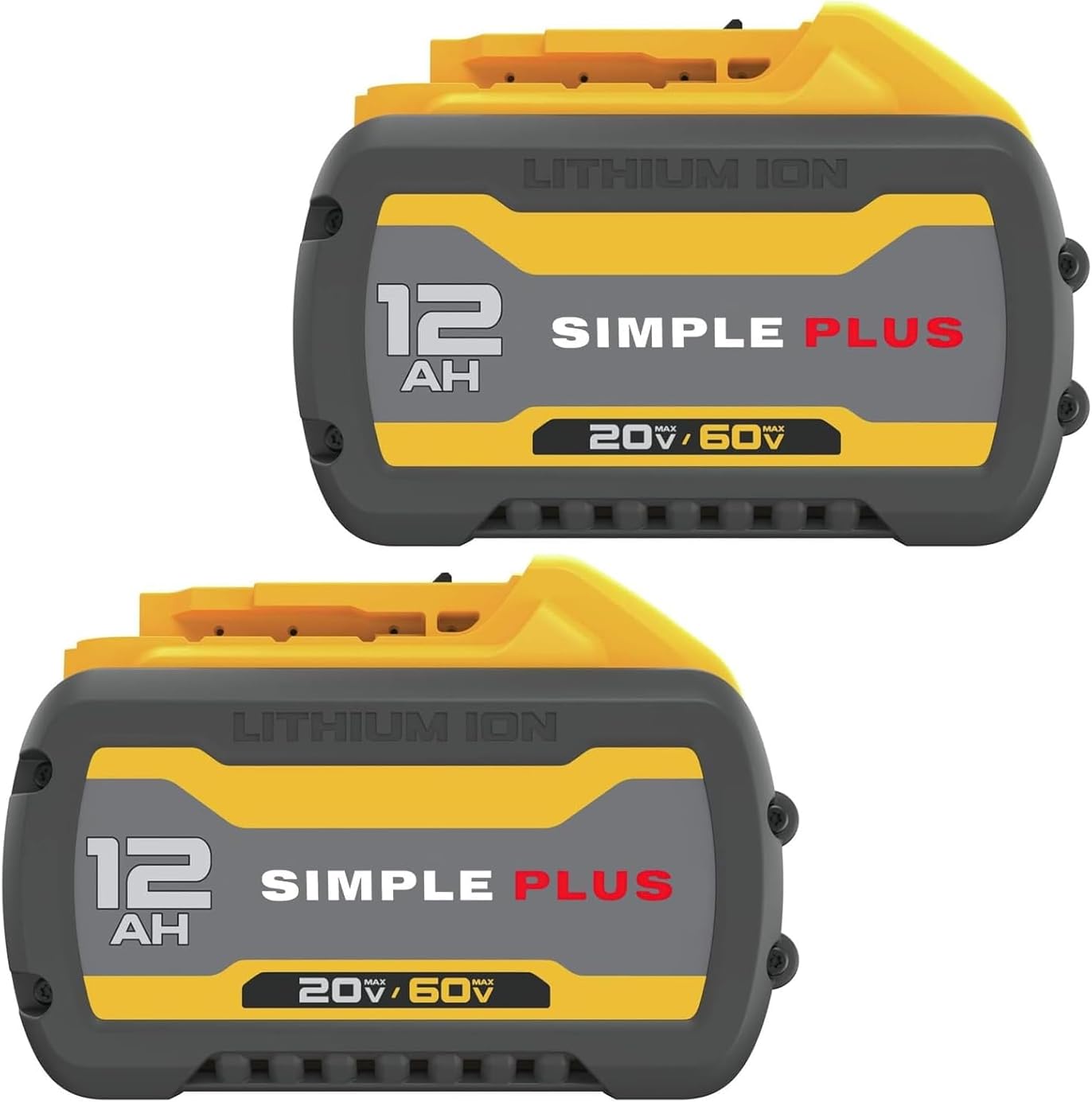 2 PACK 12.0Ah 20V/60V Replacement For DEWALT 60V Flex-Volt MAX Battery DCB606 DCB609 DCB612 Compatible With For DeWalt 20V/60V Cordless Power Tools