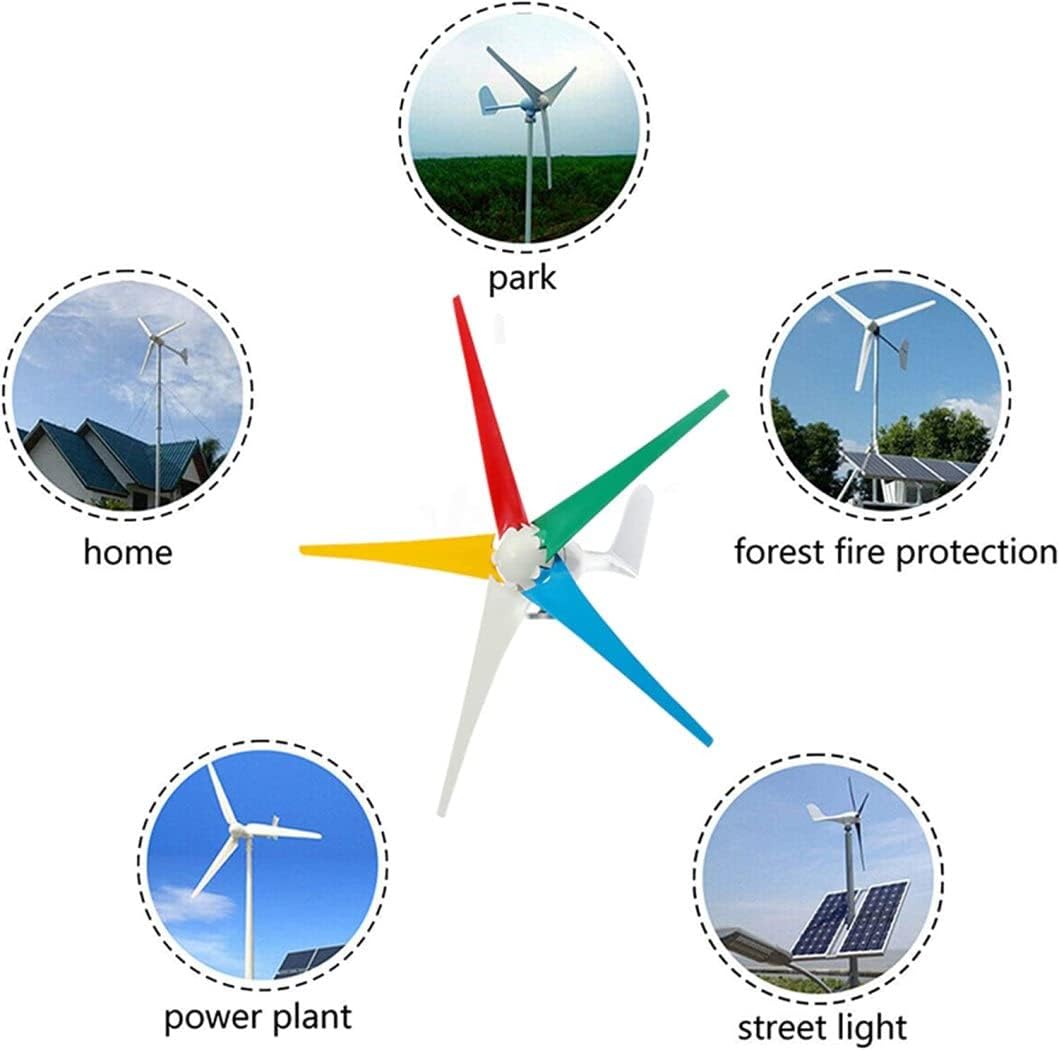 LiuSj JUnSt 8000 W Permanent Wind Turbine Generator, 5 Blades Household Power Generator for Solar Streetlight, Suitable for Home Gardens, Boats, Outdoors