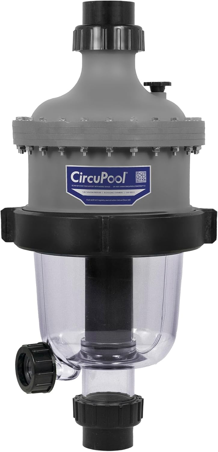 Circupool TJ-16 Typhoon Pre-Filter - Cyclonic Filtration for Swimming Pools up to 60,000 Gallons - for Easy Retrofit Installation - 2 Year Warranty