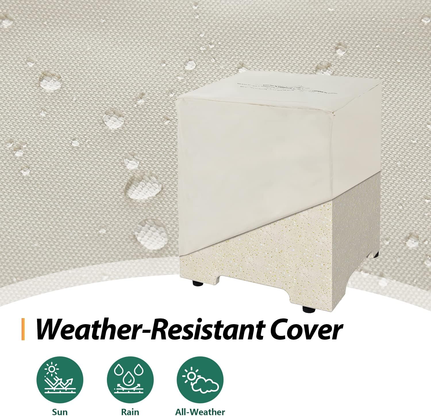 UPHA Propane Tank Cover for Propane Fire Pits, Suitable for Standard 20 Gallon Propane Tanks, Concrete Hideaway Tank Table with Side Handles,Square, Terrazzo Beige