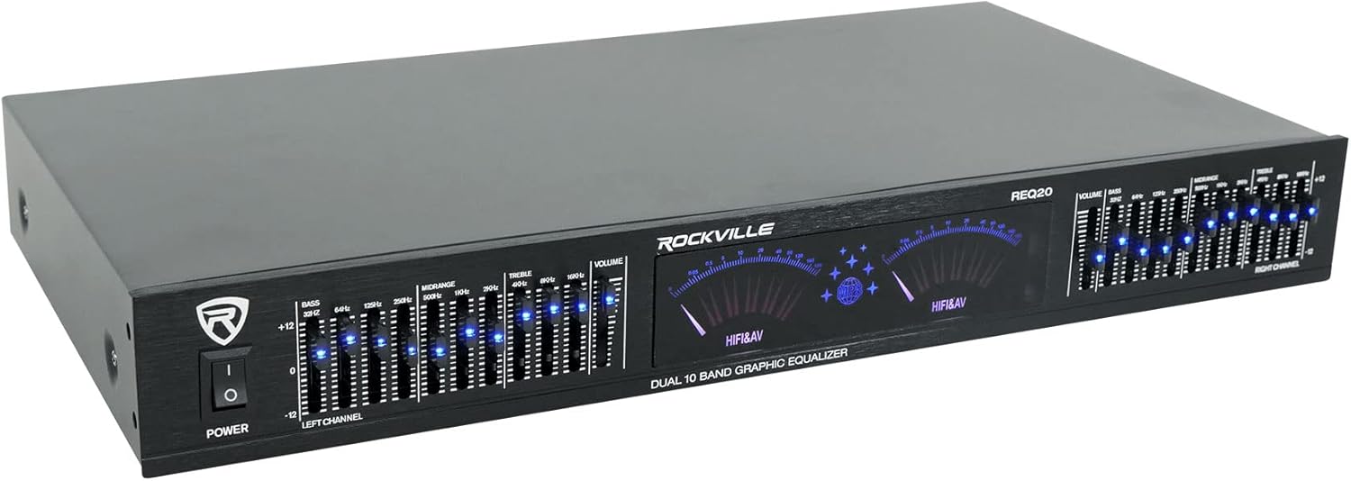 Rockville REQ20 Dual 10 Band Graphic Equalizer 19