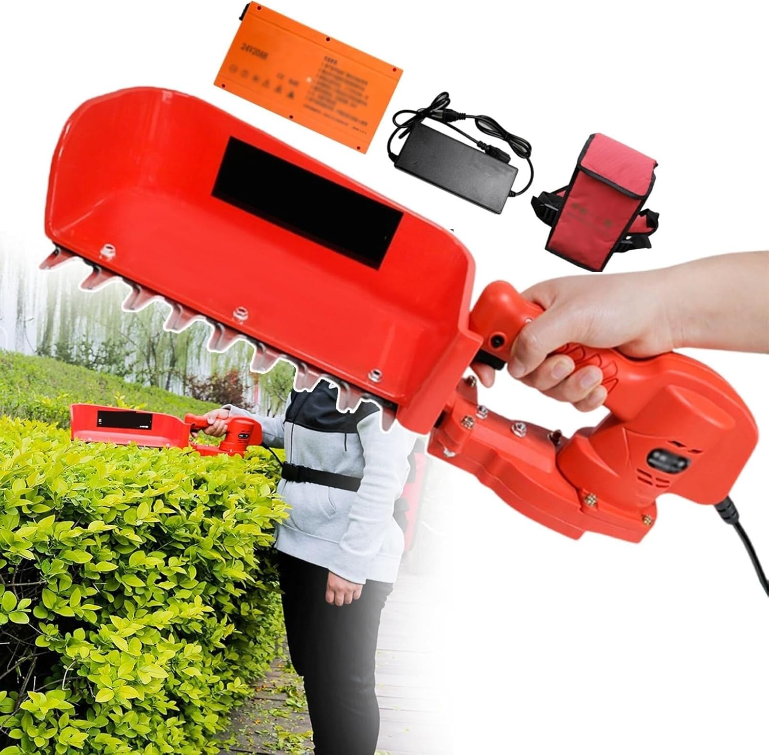 Electric Tea Plucker 1400r/min, Electric Lawn Mower Outdoor Hedge Trimmer with one-Button Switch, Professional Garden Pruning Tool Suitable for Indoor and Outdoor use