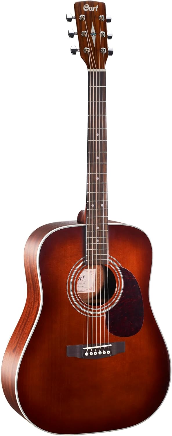 Cort EARTH70BR Earth Series Acoustic Dreadnought Guitar, Brown
