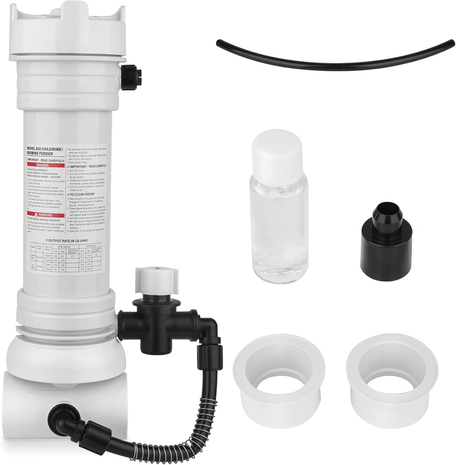 Upgraded 320 Pool Chlorinator Automatic Chlorine/Bromine Inline Feeder Compatible with pentair Rainbow 320 Chlorinator, R171096 Feeder for Various Online and Offline Pools and spa Centers