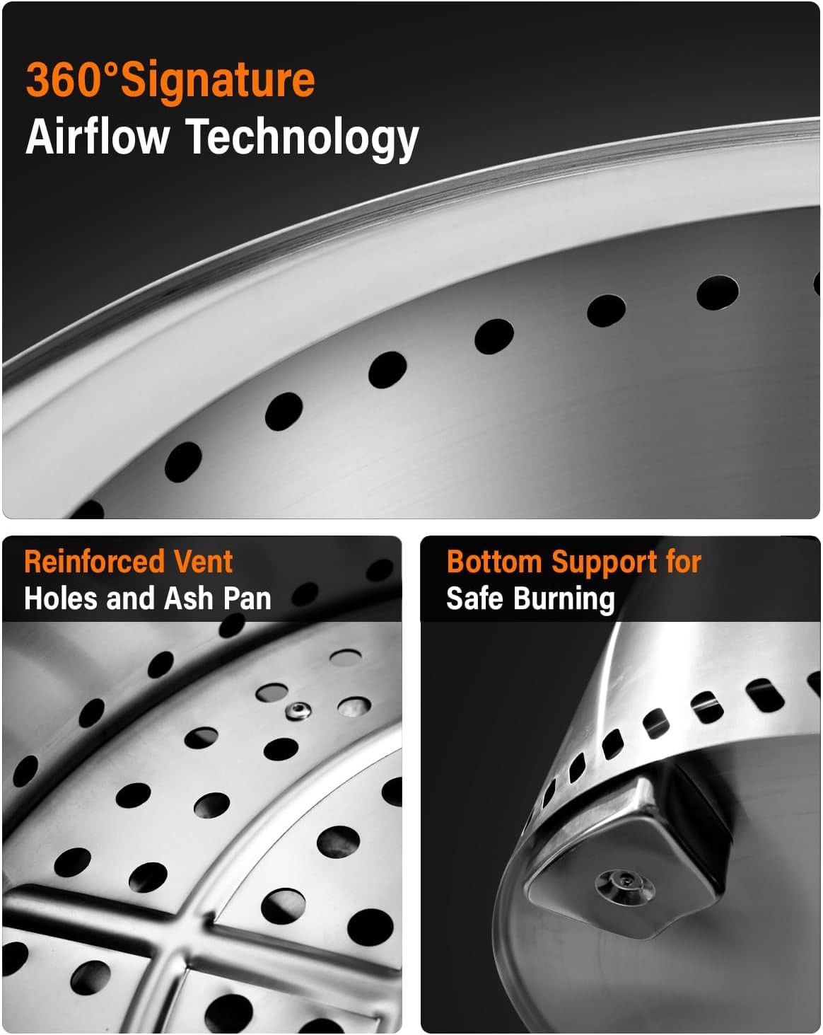 YEFU Smokeless Firepit for Outdoor Portable: 19 Inch Fire Pit with Removable Ash Pan - Outdoor Fire Pit for Wood Burning - Smokeless Firepit with 304 Stainless Steel for Patio Camping Backyard