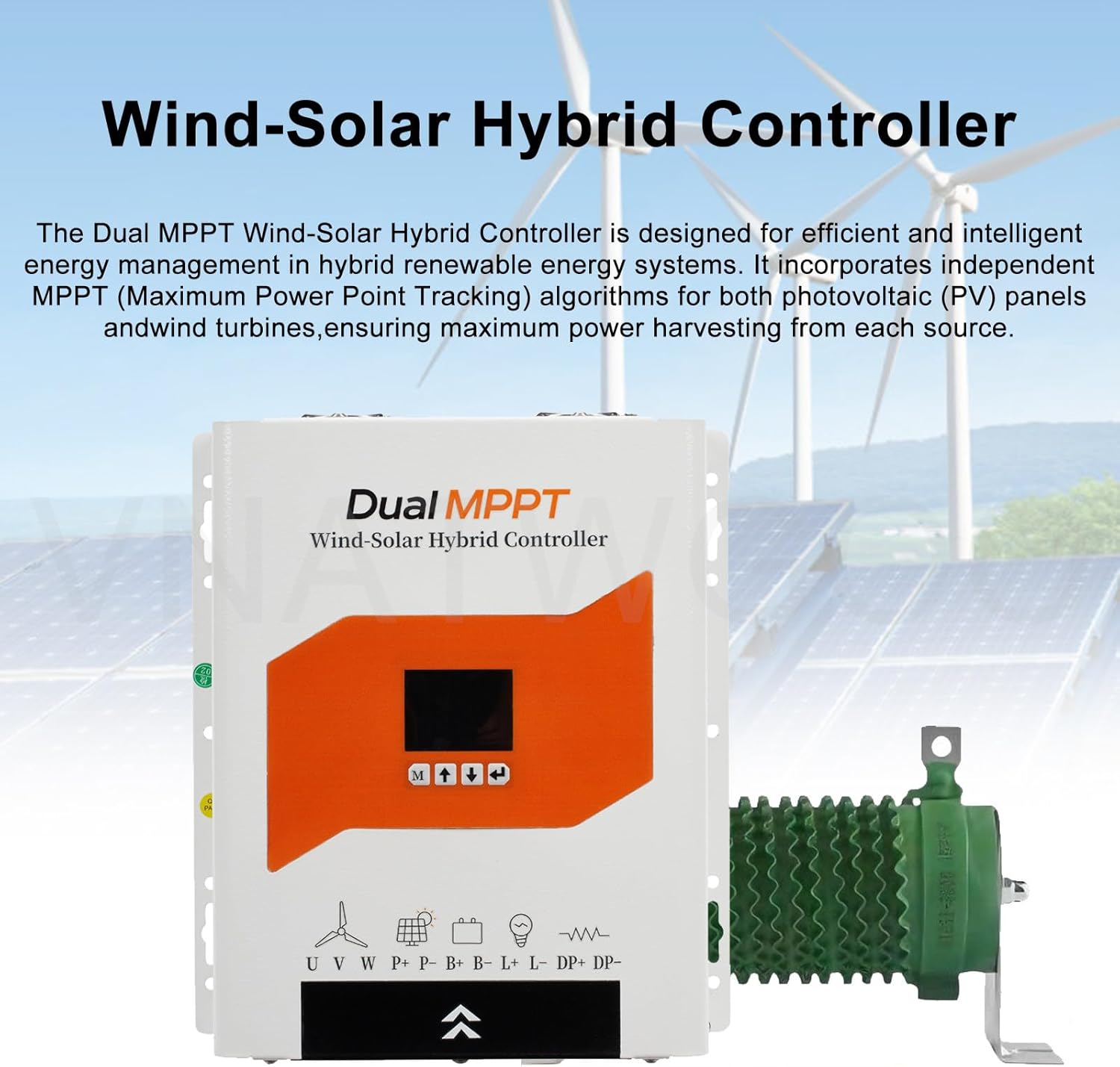 5000W Dual Mppt Solar Wind Controller Mppt, 12V/24V/48V Hybrid Charge Regulator, with External Dump Load 48V