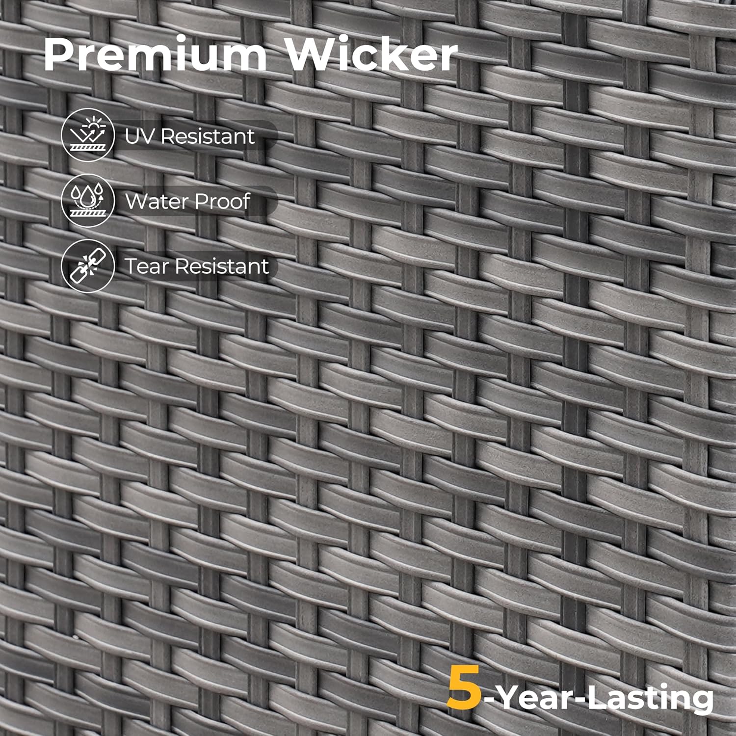 HOOOWOOO Outdoor Patio Furniture Set,15 Pieces Outdoor Sectional Furniture,Wicker Patio Conversation Sets with Fire Pit Tables,Weather Resistant Outside Out Door Modular Furniture,Orange Red