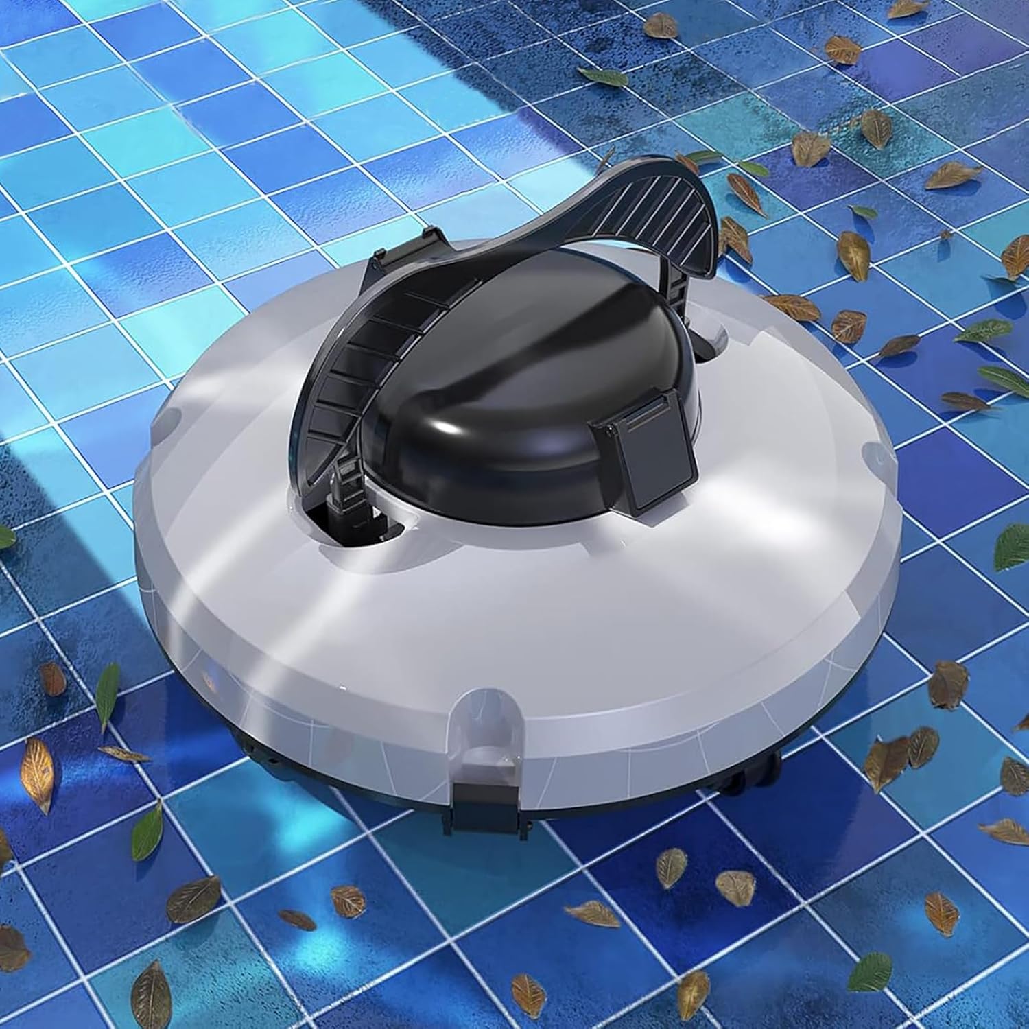 Cordless Automatic Pool Cleaner, Pool Cleaning Robot, Fully Automatic Pool Vacuum Cleaner Pool Cleaner Robot, Swimming Pool Cleaning, with Top Load Filter, for In Ground Pools,220V
