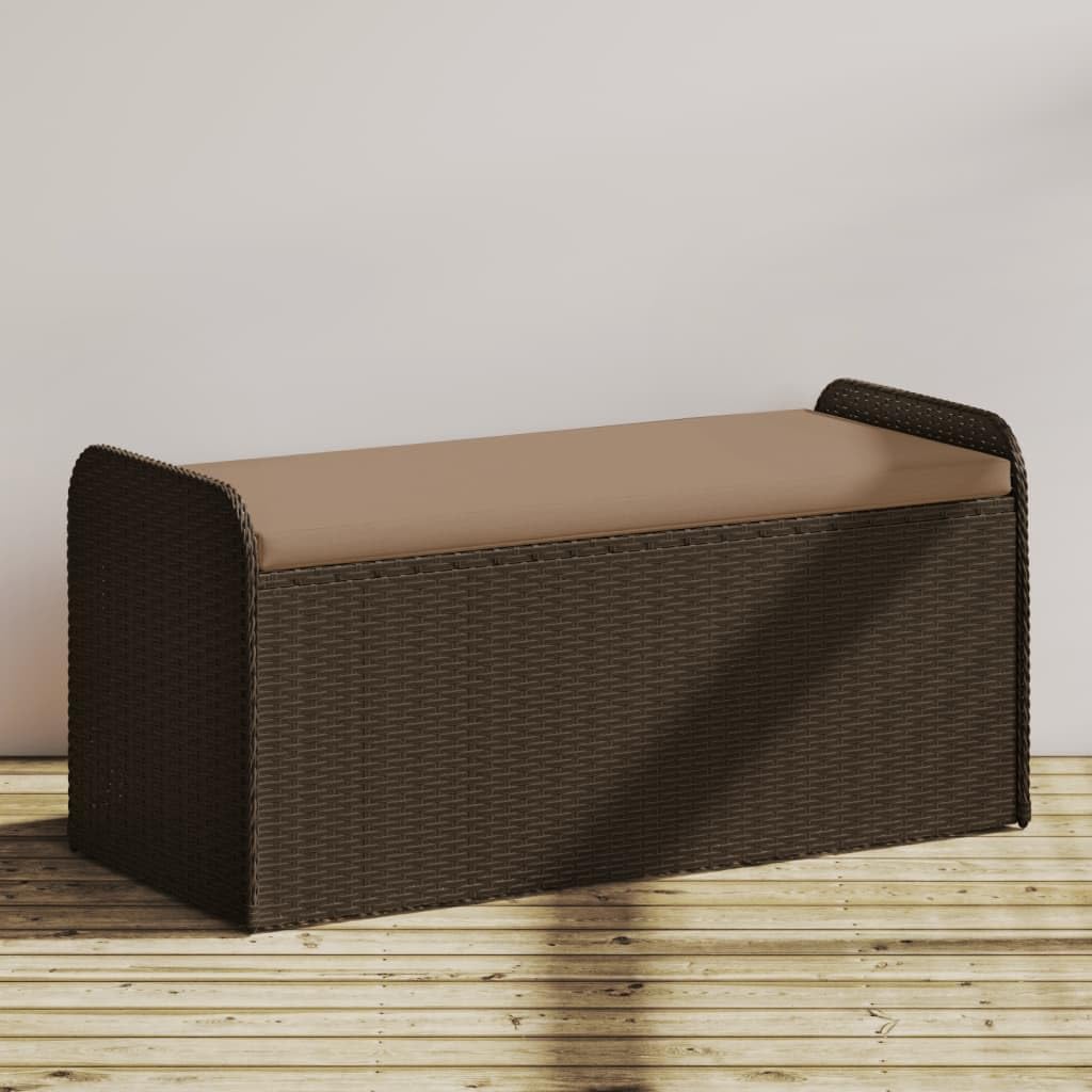 Patio Benches Storage Bench with Cushion Brown 45.3