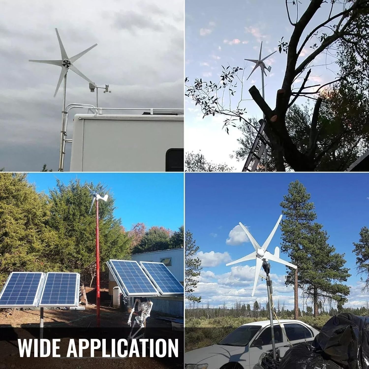 2200W Wind-Solar Hybrid Power System, 2x100W Solar Panels + 2000W Wind Turbine Generator + Intelligent Controller + 2000W Inverter, 12V/24V/48V, Eco-Friendly Energy Solution