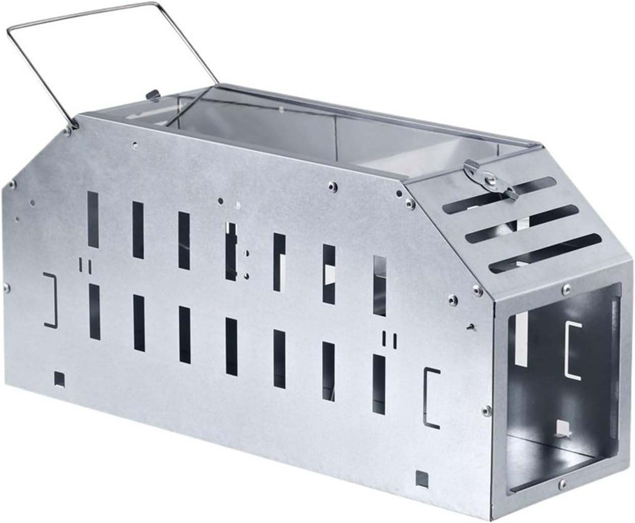 Rat Traps,Metal Single Row Door Mousetrap Automatic Cage Clip Continuous Trap Durable Exterminator Home Warehouse Trap Garden Tool, Light Grey