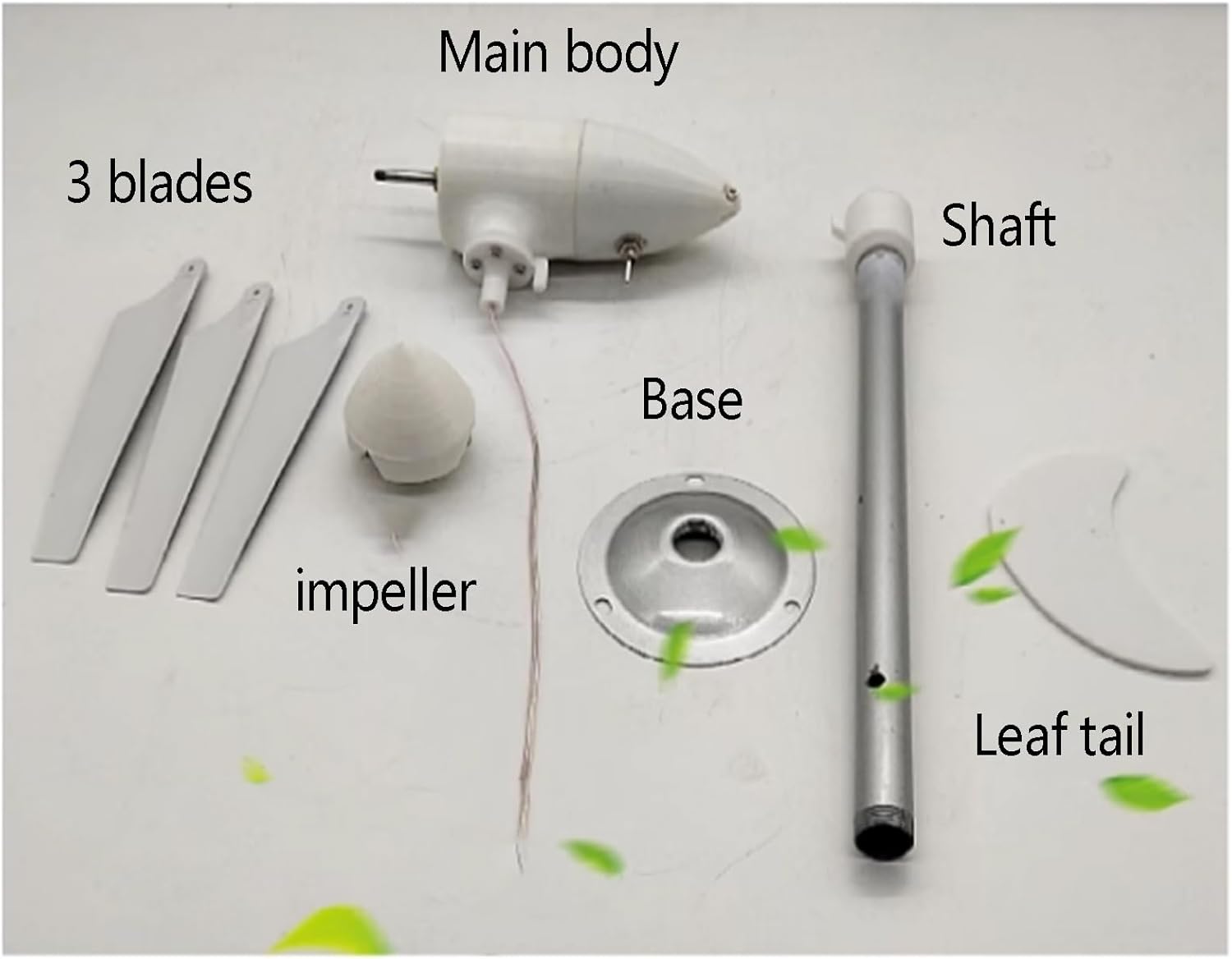 DIY Micro Wind Turbine DC Output Wind Generator Model Three-Phase Permanent Magnet Model Breeze Start(Five-Leaf Metal)