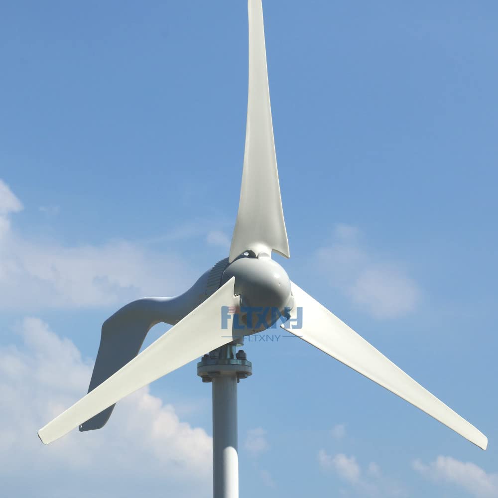 400W Wind Turbine Generator Household Type Wind Turbine 12V24V Auto Charging Controller Three Phase AC Permanent Magnet Generator - Onshore Wind(5 Blades_12V_400W)