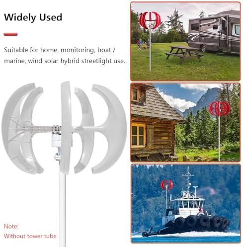 13000W Portable Wind Turbine Generator Kit - Efficient 5-Blade Renewable Energy System for Home & Off-Grid Use - 12V/24V/48V/72V/110V/220V with Controller, Red