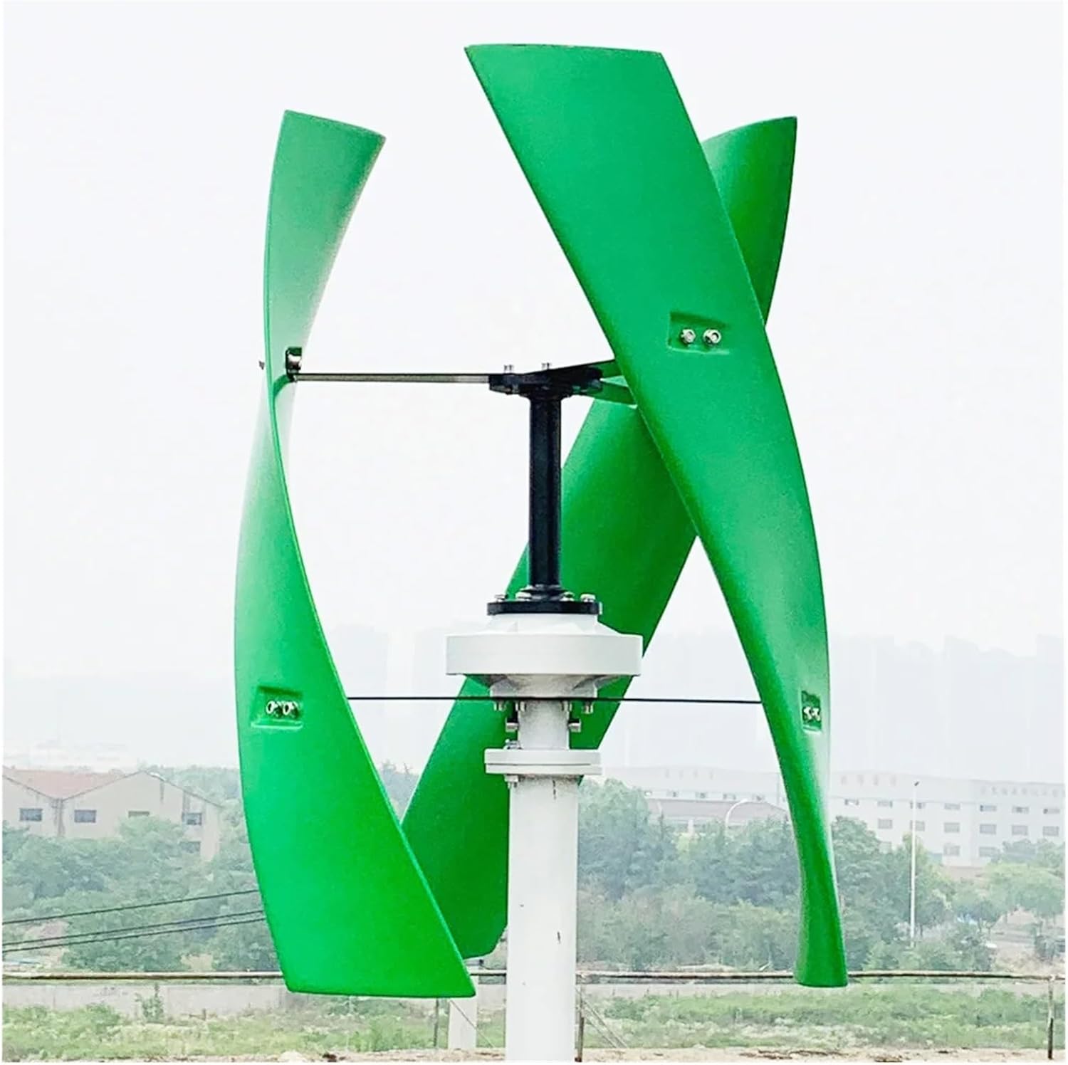 Wind Turbine Generator Kit, 10KW Vertical Wind Turbine nerator for Home 10000W 12V 24V 48V Low Noise Free Energry Windmill for Hybrid Solar Wind System(White,24V_10KW)