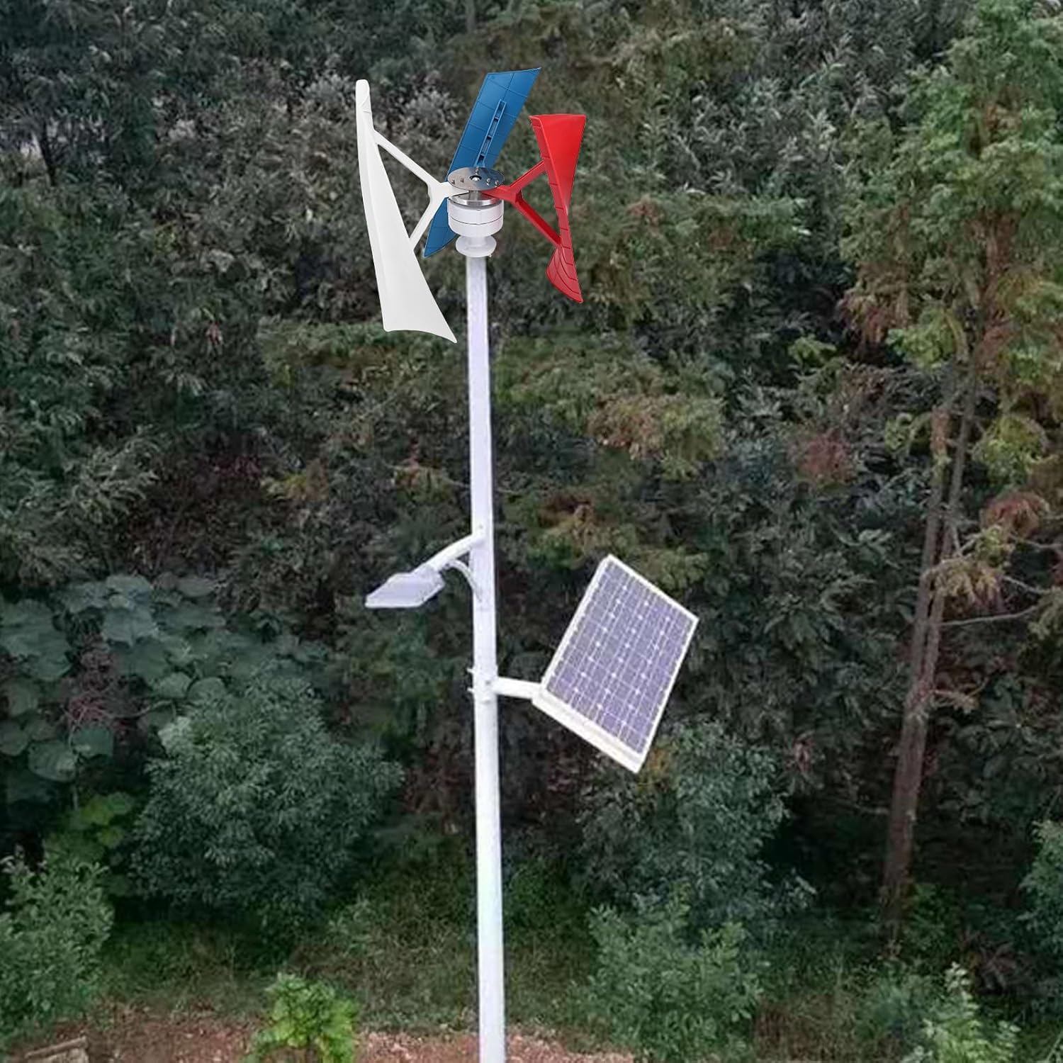 POCREATION 300W Vertical Wind Generator, Permanent Magnet 3 Wind Power Kit with MPPT Controller, for Boats Cabins Homes RVs