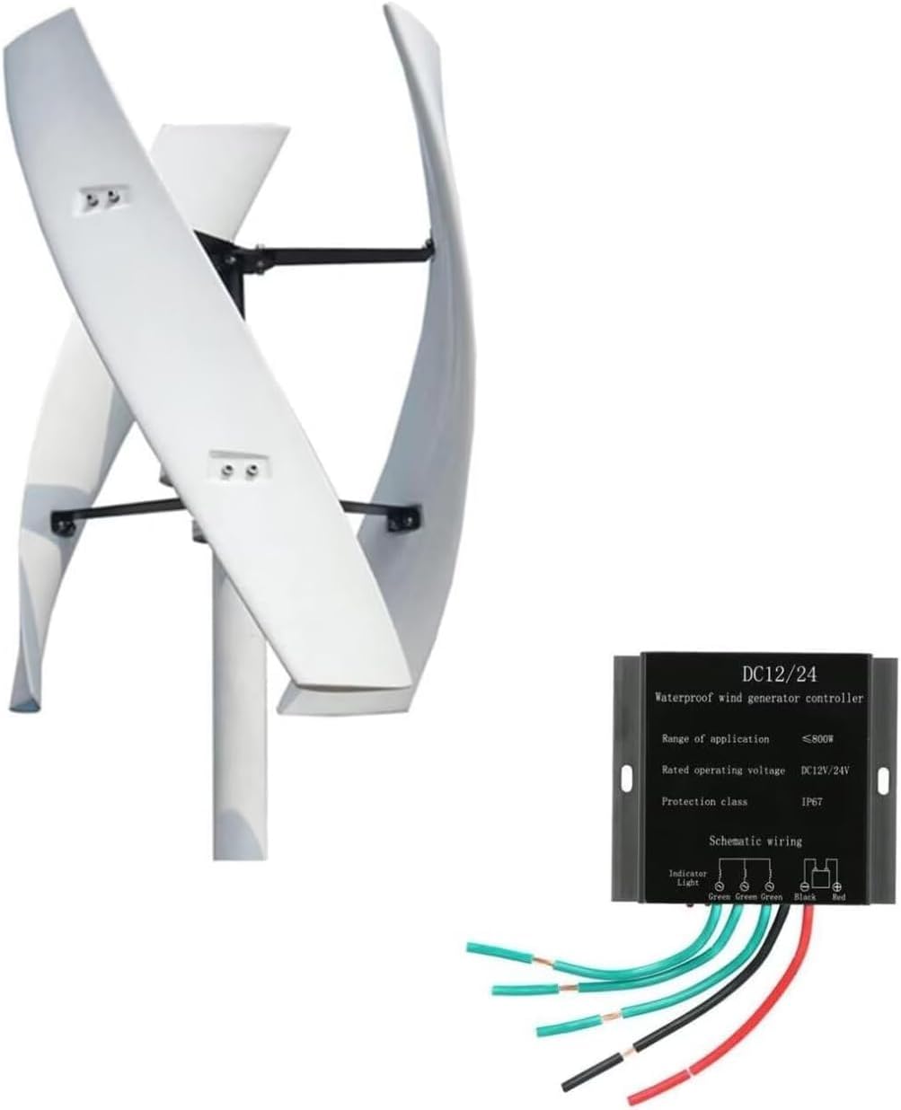 Vertical Axis Wind Turbine Generator,8000W 12V 24V 48V 220 V with Controller Upright Windmill Low Noise for Home Or Camping