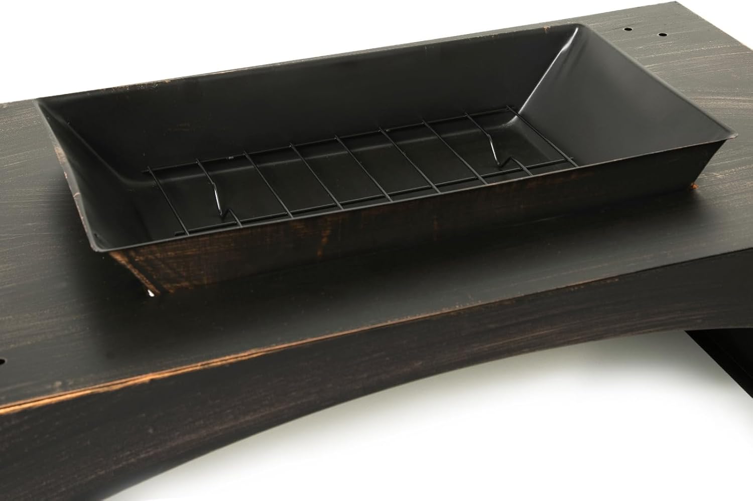 37-Inch Rectangular Metal Outdoor Wood Burning Fireplace - Outdoor Fireplace with Built-in Log Storage and Poker-Brushed Bronze,Log Burner Fire Pit for Patio Garden and Backyard