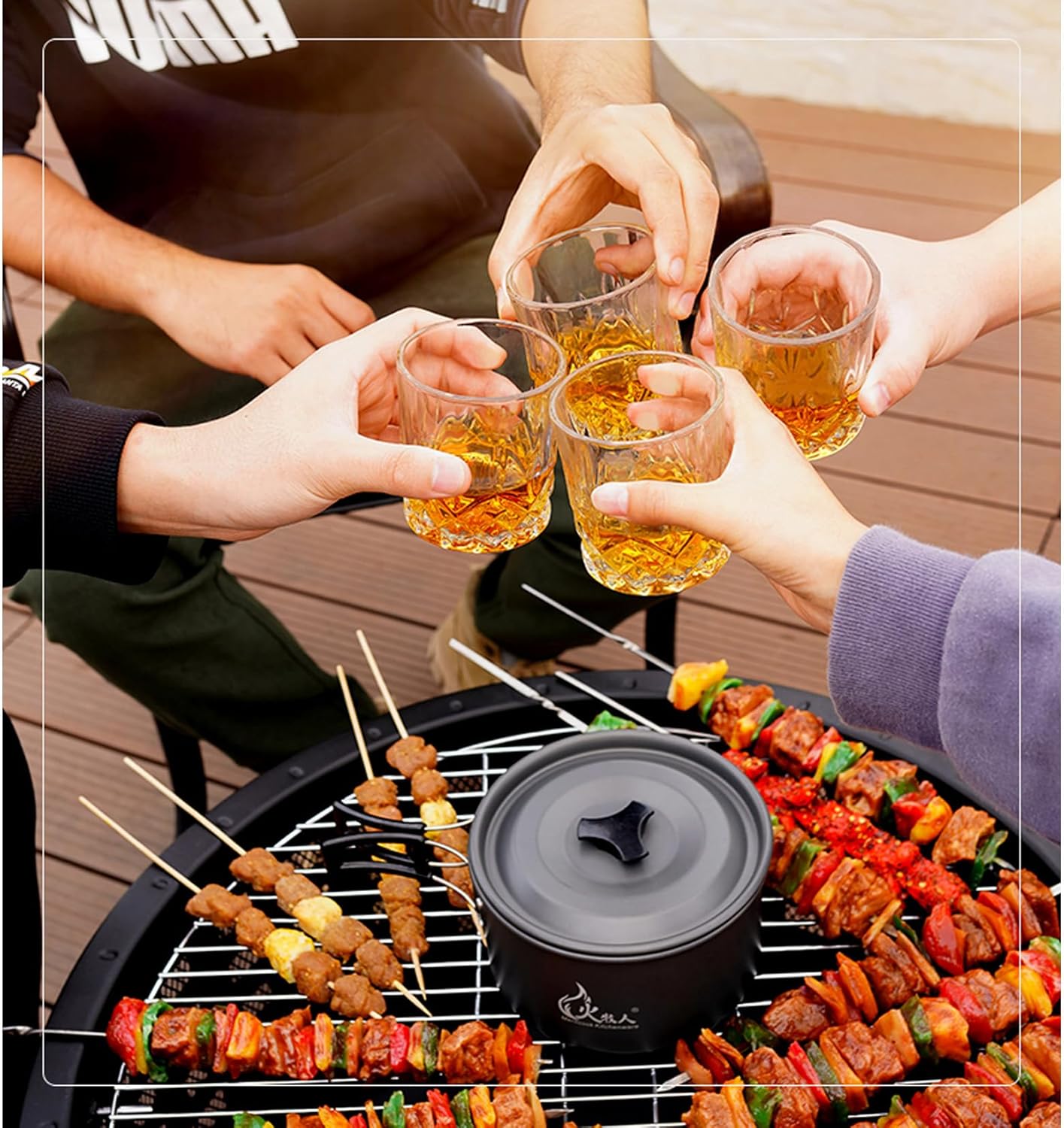 for Campfires/Heating/Barbecues/Patio's Fire Pit,with Fire Cover and Double Side Hanging Loops,Stable Structure - 65×29cm - Black