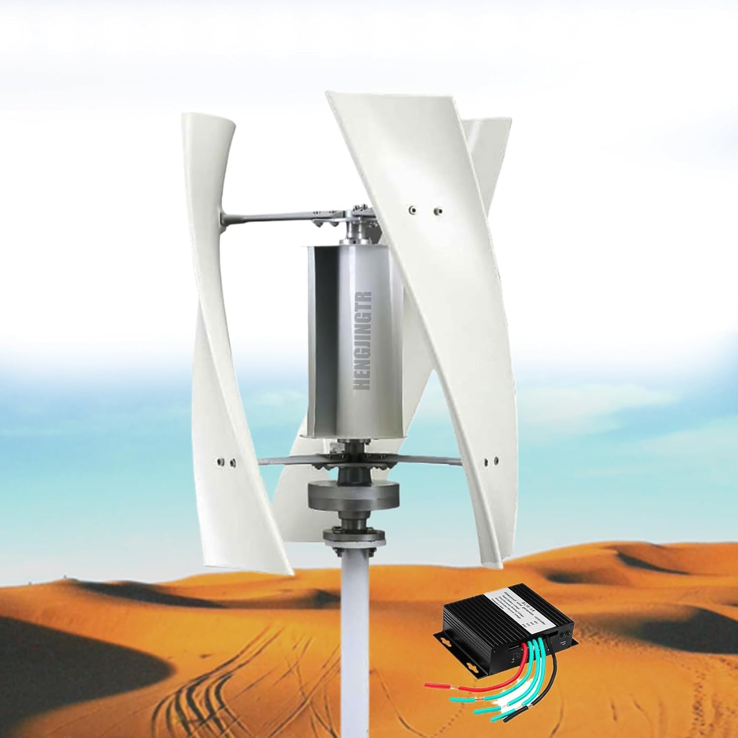 16000W 3 Blades No Noise Household Magnetic Levitation Wind Turbine Kit, Vertical Wind Turbine W/Controller for Home, Garden Lighting(12V-220V)